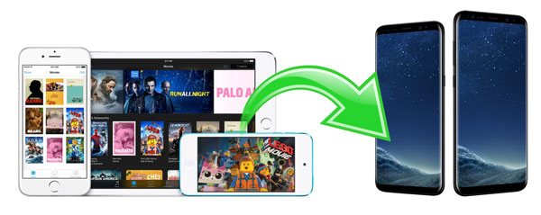 iTunes M4Vムービーとテレビ番組をSamsung Galaxy S8で再生