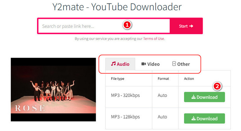 Y2Mateで音楽をダウンロード