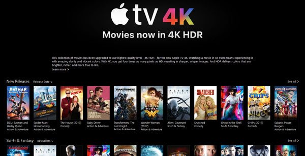 Apple TV用の4K HDRムービー