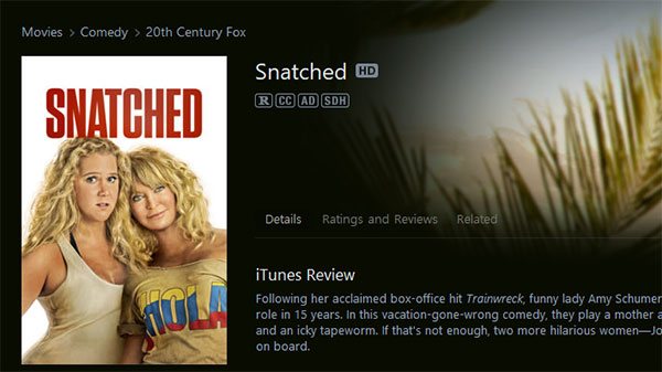 iTunes映画がCC、ADとSDHを付く