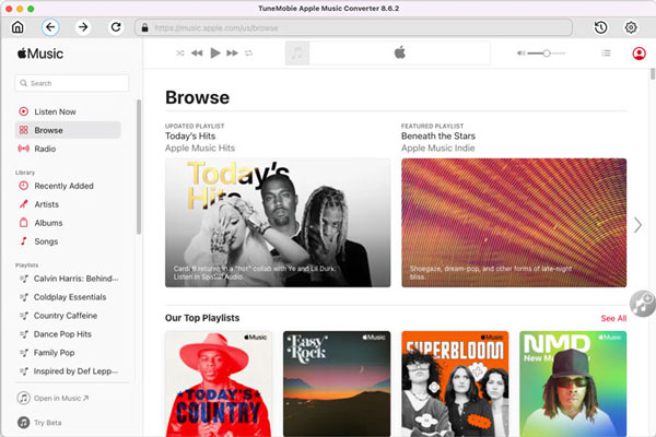 TuneMobie Apple Music Converter for Macインターフェース